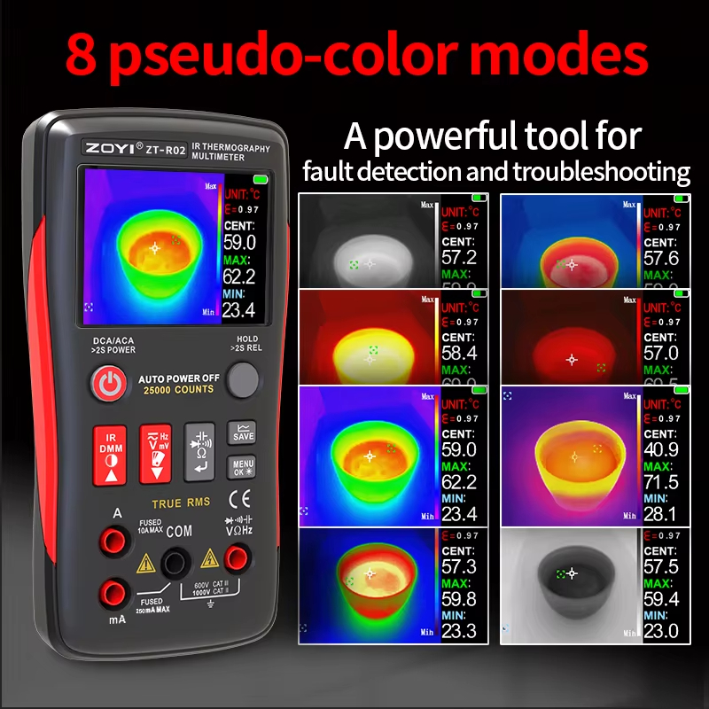 Nf 521 Thermal Imaging Camera - Встроенный тепловизионный мультиметр ZOYI R02: разрешение