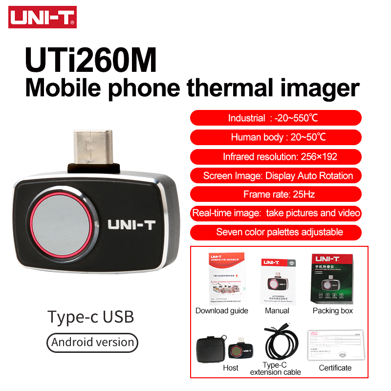 Thermal Imaging Camera 256X192 - Тепловизор UNI-T для мобильного телефона UTI260M