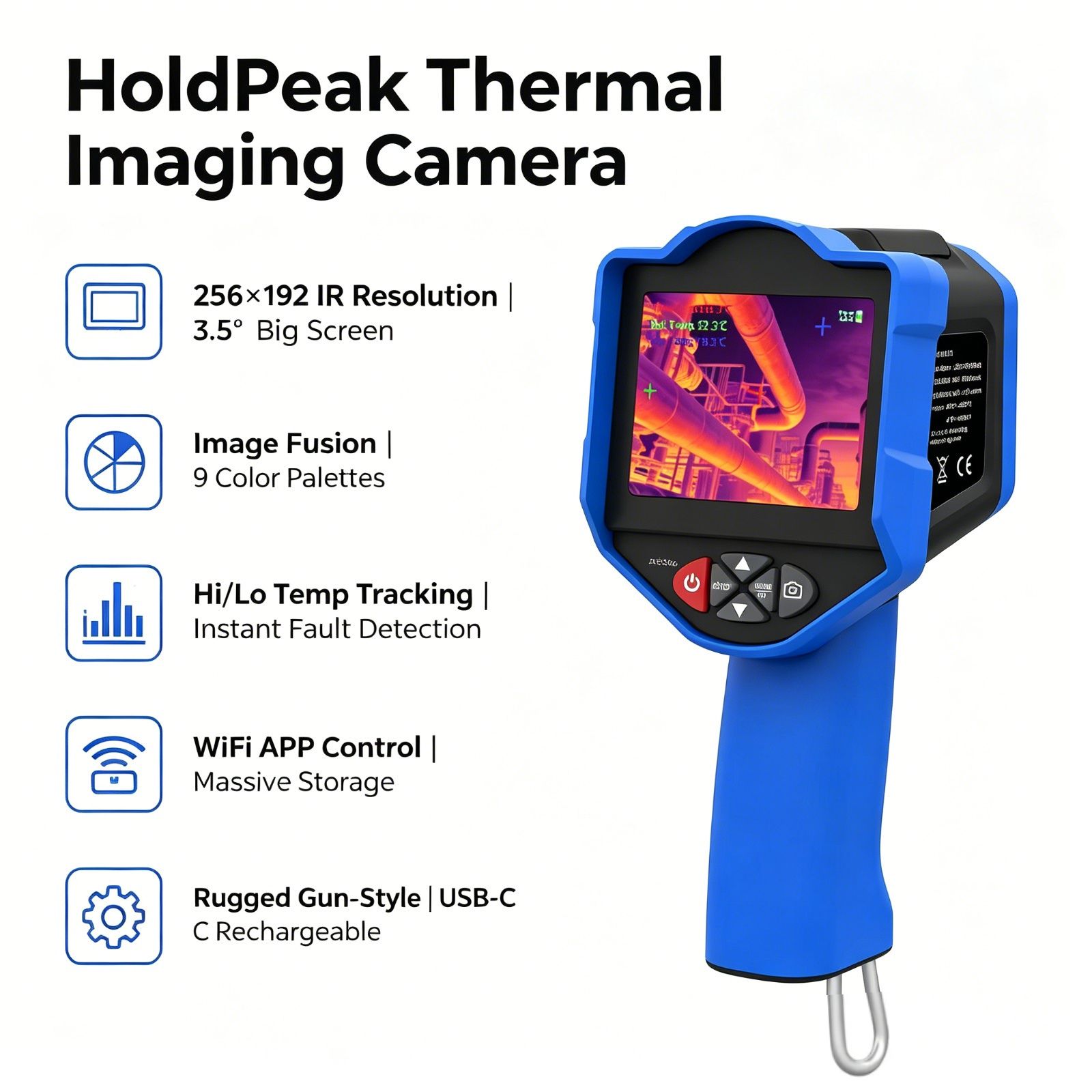 Thermal Imaging Camera 256X192 - Тепловизионная камера HoldPeak 256x192 ИК 50мК